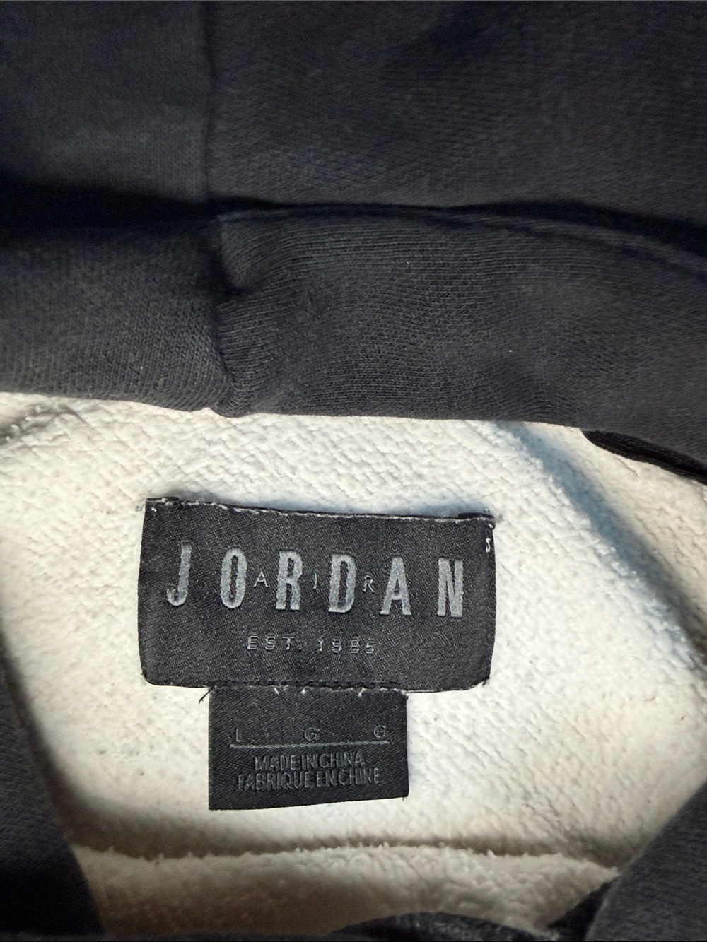 Jordan Men’s Brooklyn Fleece Pullover Hoodie in Black, White & Red Jumpman - Picture 2 of 8